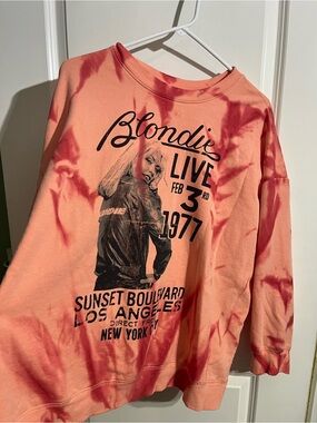 Blondie Tie-Dye Crewneck Sweatshirt - Peach & Red